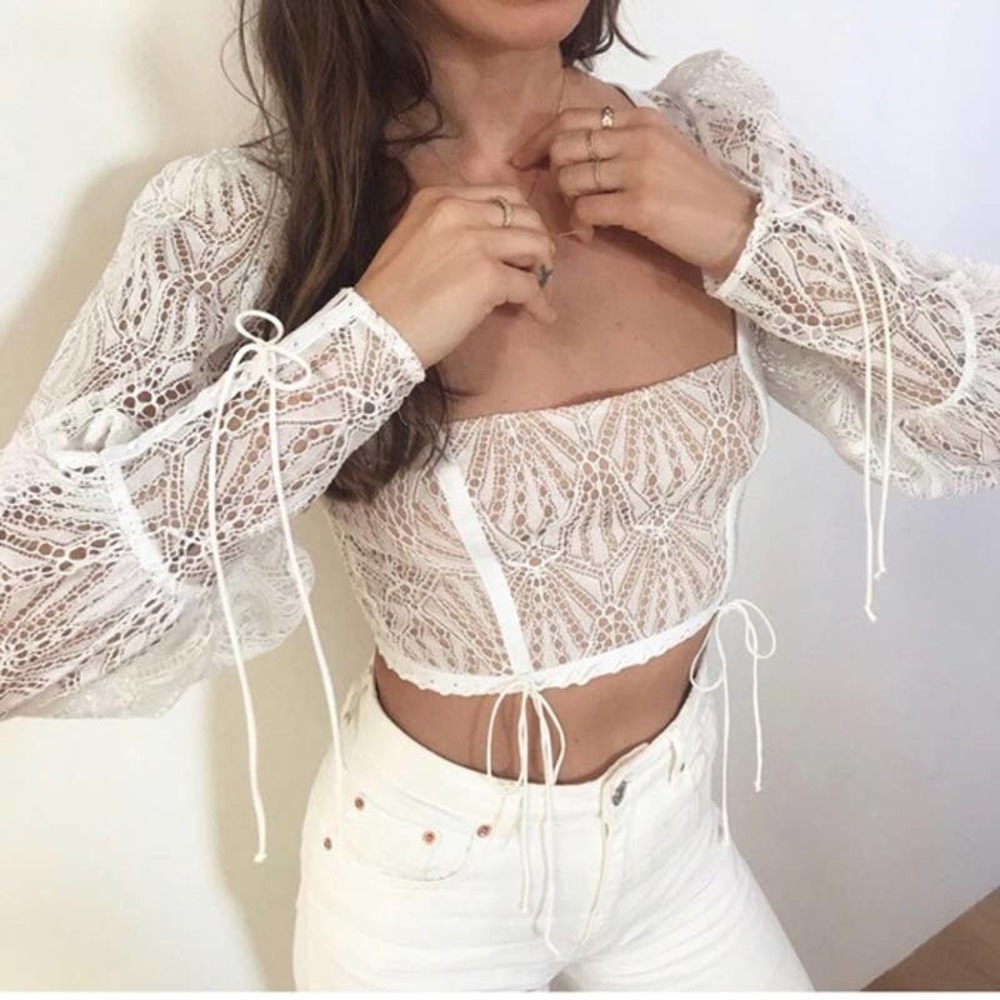 For Love And Lemons White Lace Blouse